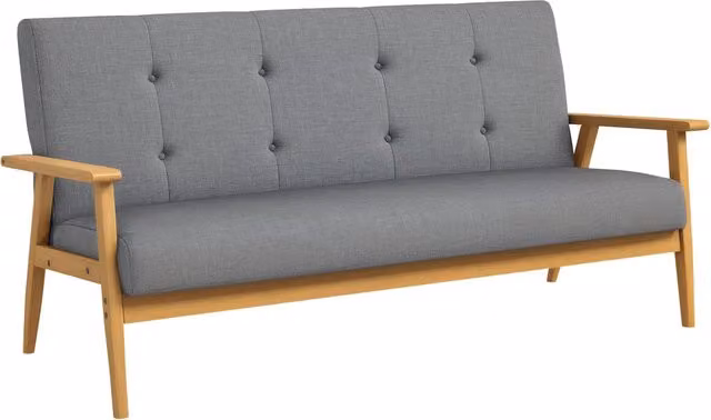 Divano 3 posti imbottito ¨C Minimal ¨C grigio 154.5 cm