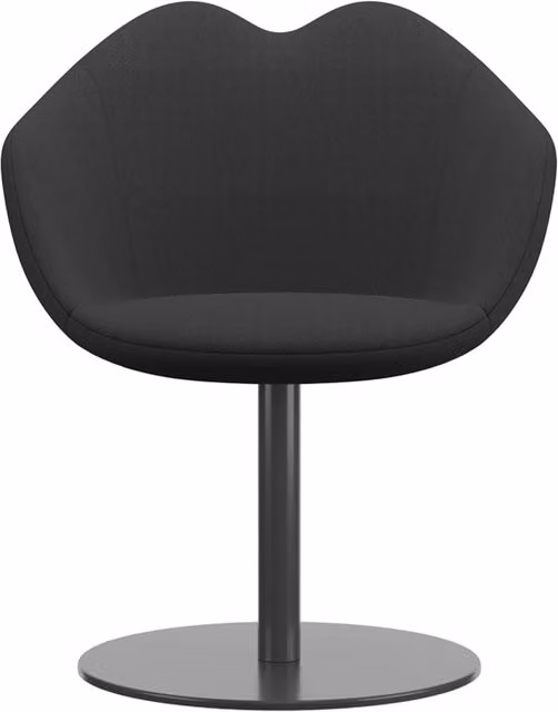 Sedia in tessuto Qeeboo XOXO design con struttura imbottita nei colori grigio e nero