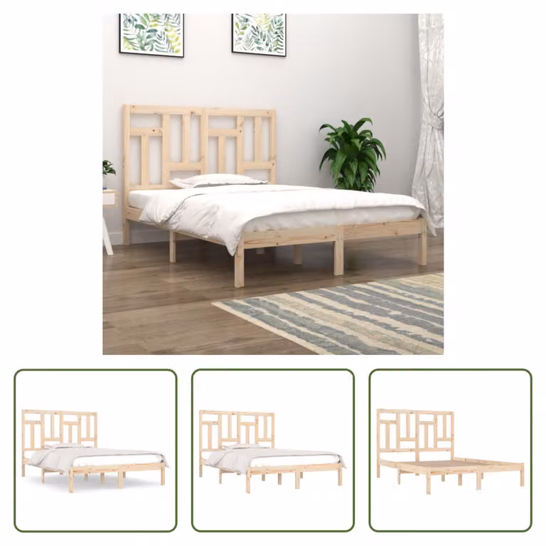The Living Store Letto in legno massiccio 135x190 cm