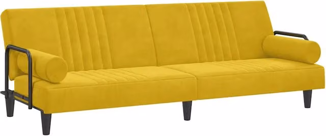 Divano letto | Sof¨¤ letto | Letto singolo con Braccioli Giallo in Velluto