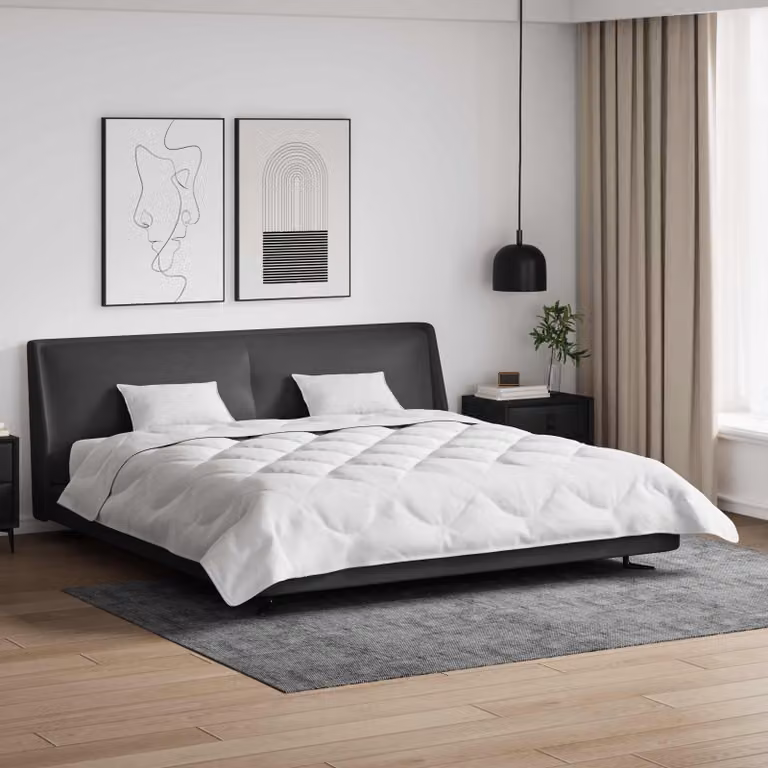 Set da letto vidaXL composto da piumone e 2 cuscini in microfibra traspirante, bianco, 3 pezzi