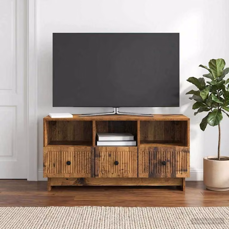Mobile TV vidaXL in legno antico marrone, L 102 x P 34,5 x H 50 cm