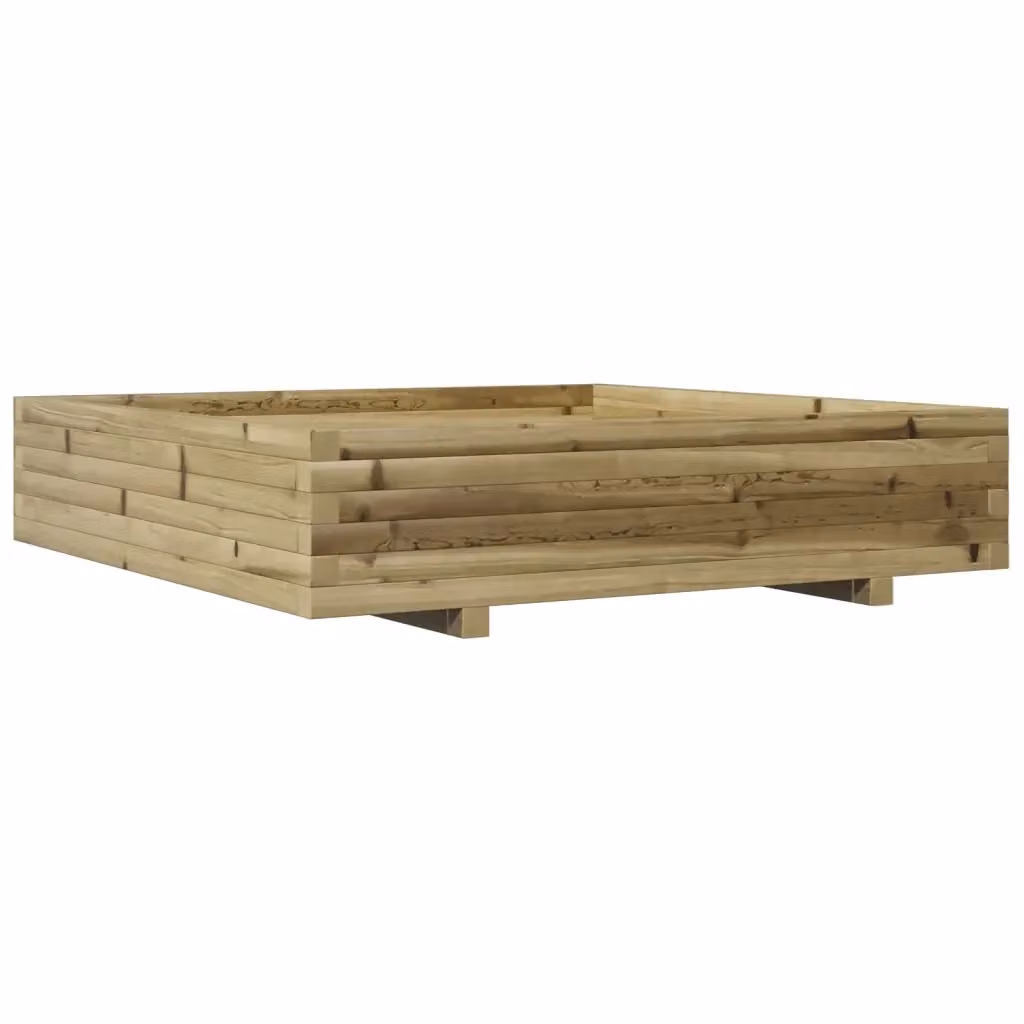 Fioriera da giardino rustica vidaXL in legno di pino marrone L: 110 cm, P: 110 cm, H: 26,5 cm – 2