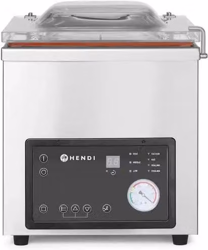 Macchina sottovuoto confezionatrice a campana HENDI Profi Line con display digitale, barra saldante da 350 mm, colore argento