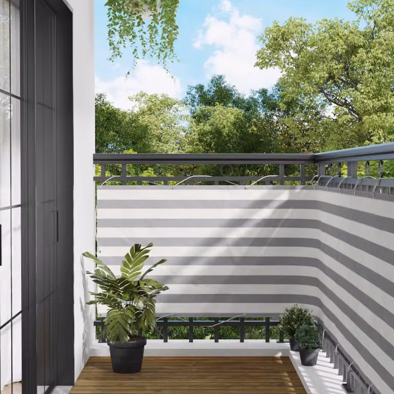 Schermo da balcone rettangolare vidaXL in tessuto Oxford e alluminio, L: 90 cm, H: 200 cm