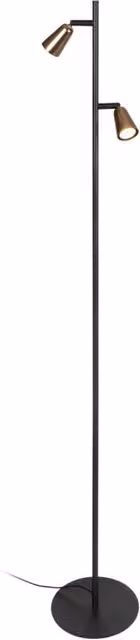 Lampada da terra TIANA Lucide con 2 luci GU10, regolabile e dimmerabile, colore nero e oro, H: 151.2 cm