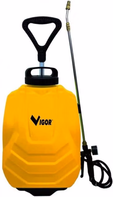 Pompa irroratrice a batteria Vigor Summy-16C con ruote, colore giallo, capacità 16 l