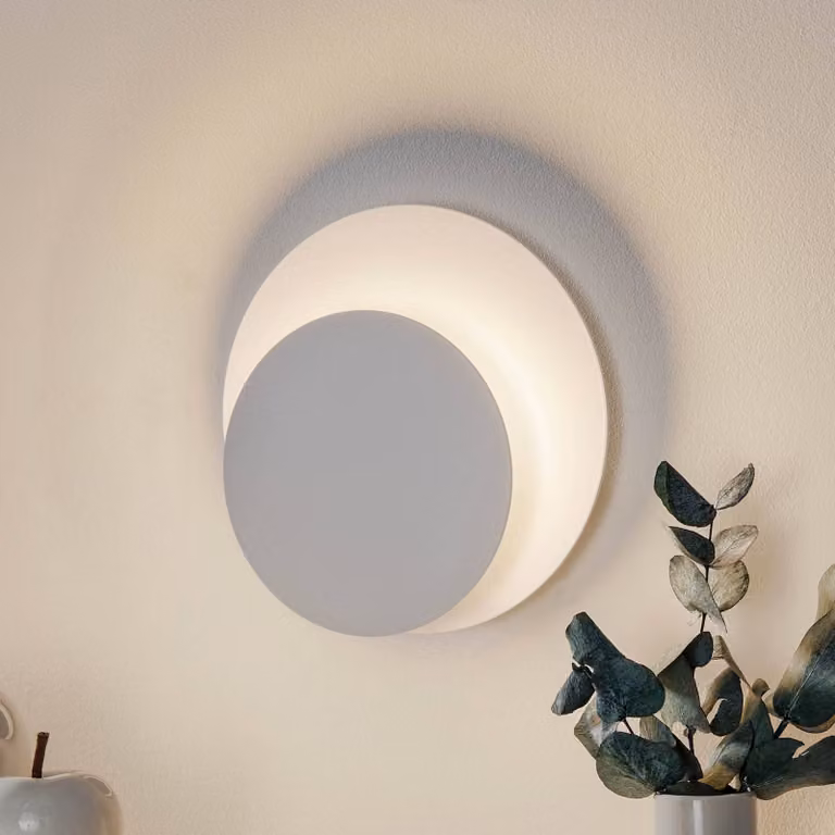 Applique da parete Circle EMIBIG LIGHTING, dimmerabile, Bianco / Opale, Soggiorno / Sala da pranzo, Metallo, Moderno, Applique