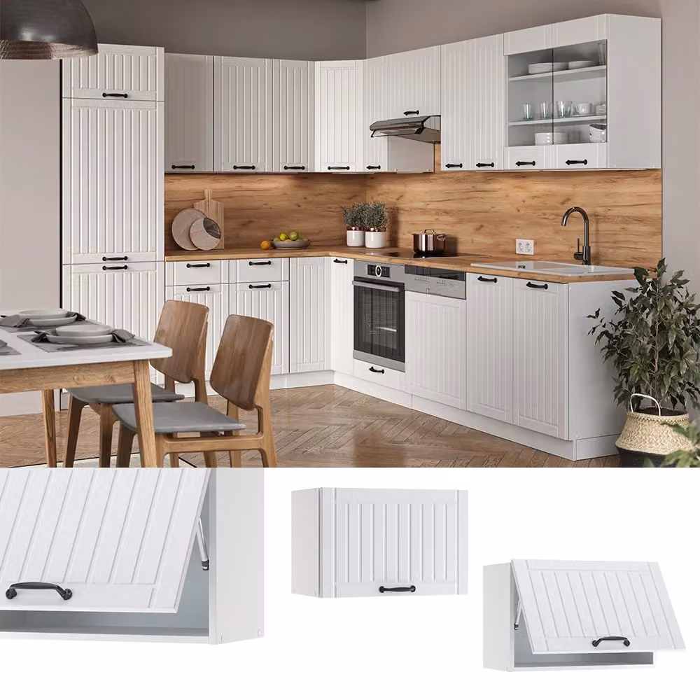 Pensile da cucina Vicco Fame-Line Bianco rustico con ante a battente L: 60 cm – 2