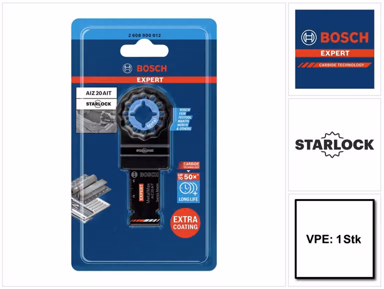Bosch Expert MetalMax Starlock AIZ 20 AIT lama da taglio a tuffo per utensili multifunzione 40 x 20 mm - 2608900012