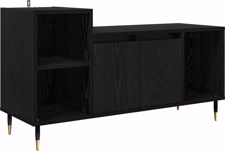 Mobile TV Rovere Nero 100 x 35 x 55 cm Legno multistrato
