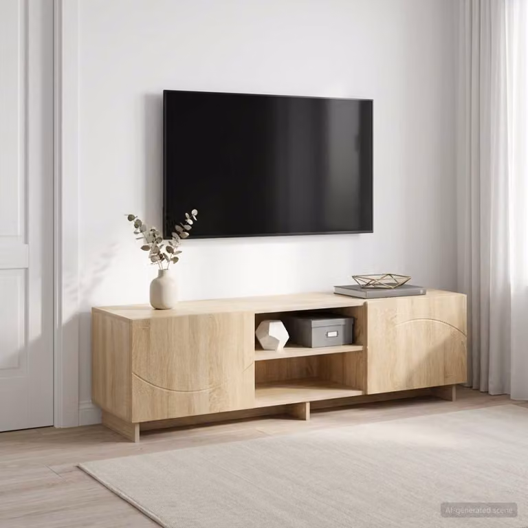 vidaXL Supporto TV Moderno in Rovere Sonoma Marrone L: 140 cm, P: 34.5 cm, H: 40 cm