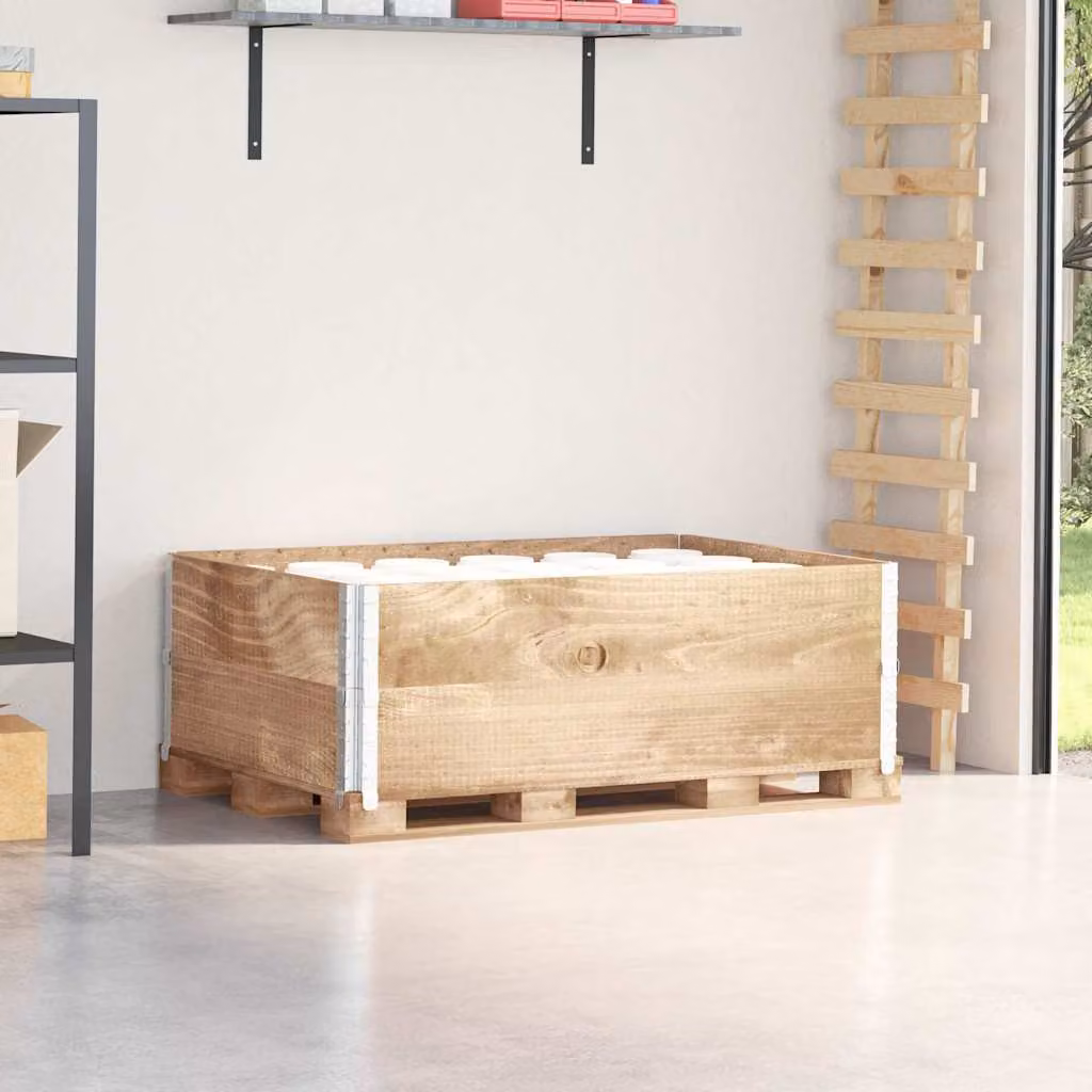 Letti rialzati in legno e metallo vidaXL marrone, set da 2 pezzi, L: 120 cm, P: 80 cm, H: 41 cm