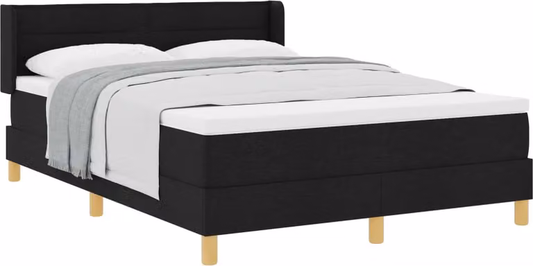 Maison Exclusive - Letto boxspring con materasso nero 200 x 160 cm in tessuto