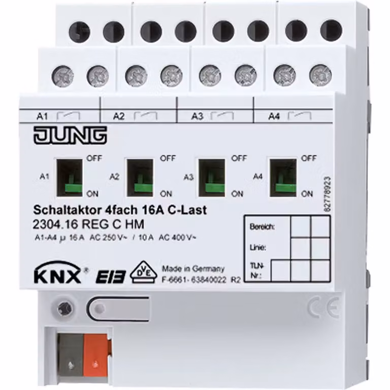 Attuatore di commutazione KNX 4x carico C 2304.16 REGCHM