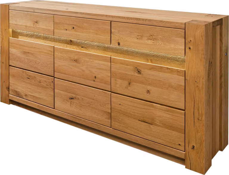 MASSIVMOEBEL24 | Credenza in legno di quercia selvatica 173x40x85 oliato marrone KENT #308
