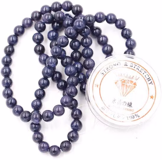 Kit fai da te con perline e pietre energetiche - Braccialetto 4 mm blu