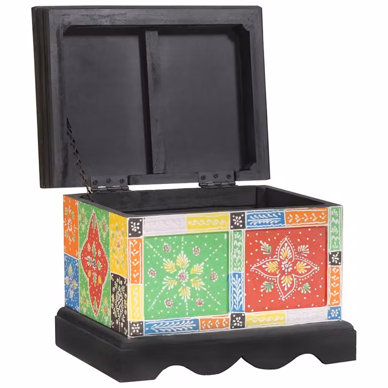 vidaXL Scatola di Stoccaggio Multicolore in Legno L/P/H: 40 x 30 x 30 cm