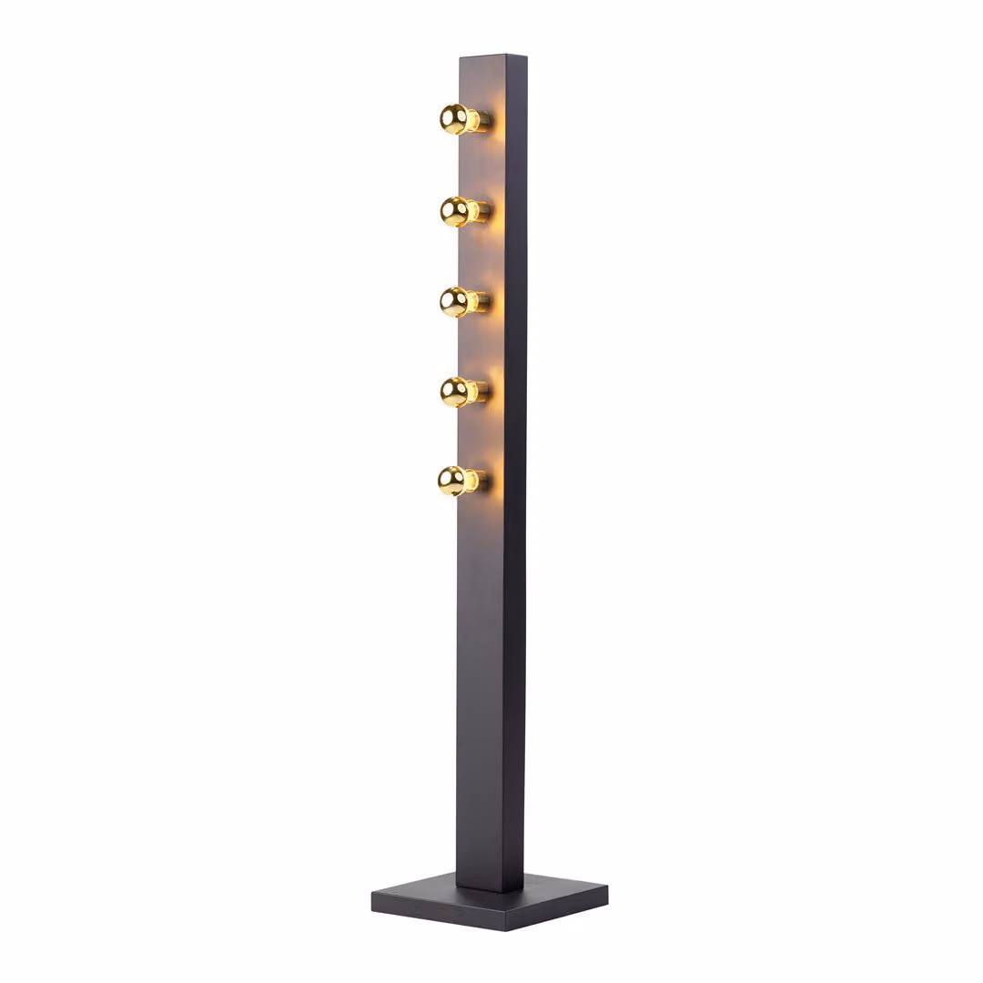 Lampada da terra PHOENIX 5xE14 nero oro Milagro