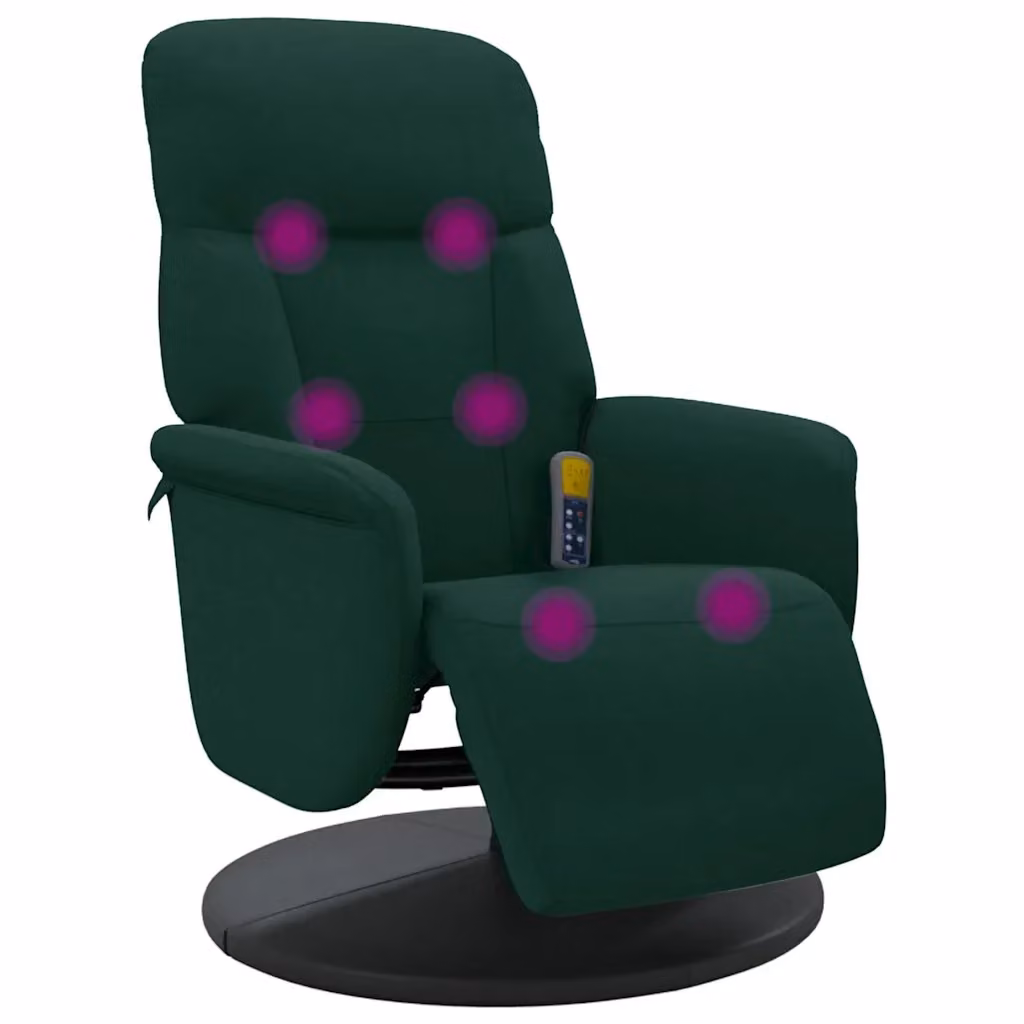 Poltrona Reclinante Relax vidaXL in Velluto Verde con Poggiapiedi e Rotazione 360 Gradi – 2
