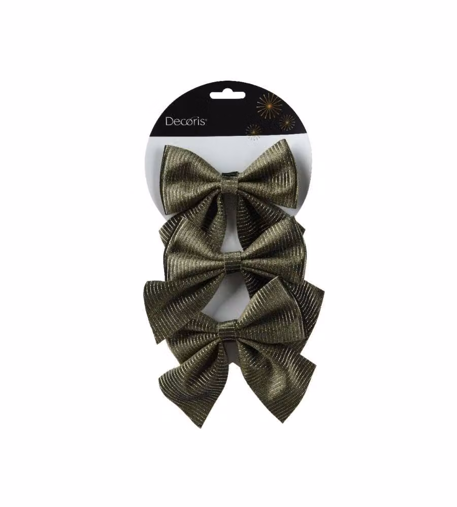 Decoris Fiocco Natalizio Verde con Filo Pieghevole - 12x13cm