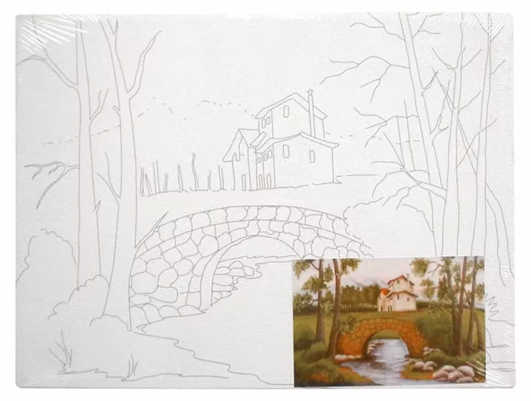 Tela tesa e stampata, dimensioni 22,5 x 30 cm