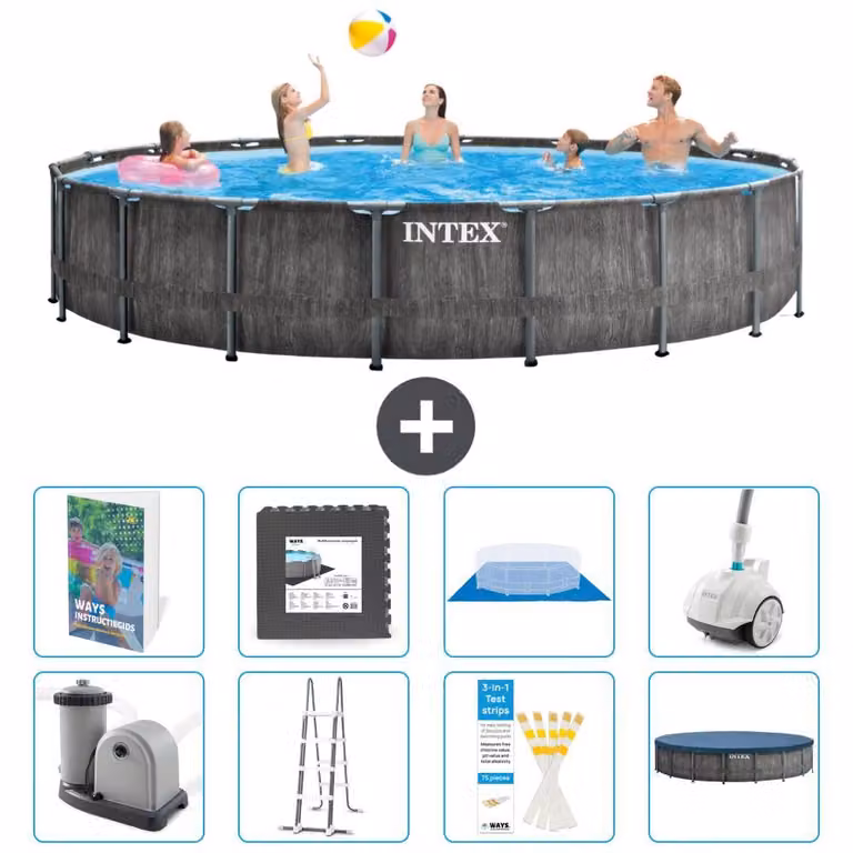Struttura per piscina a forma di prisma - 549x122 cm - composta da 7 elementi - modello S610