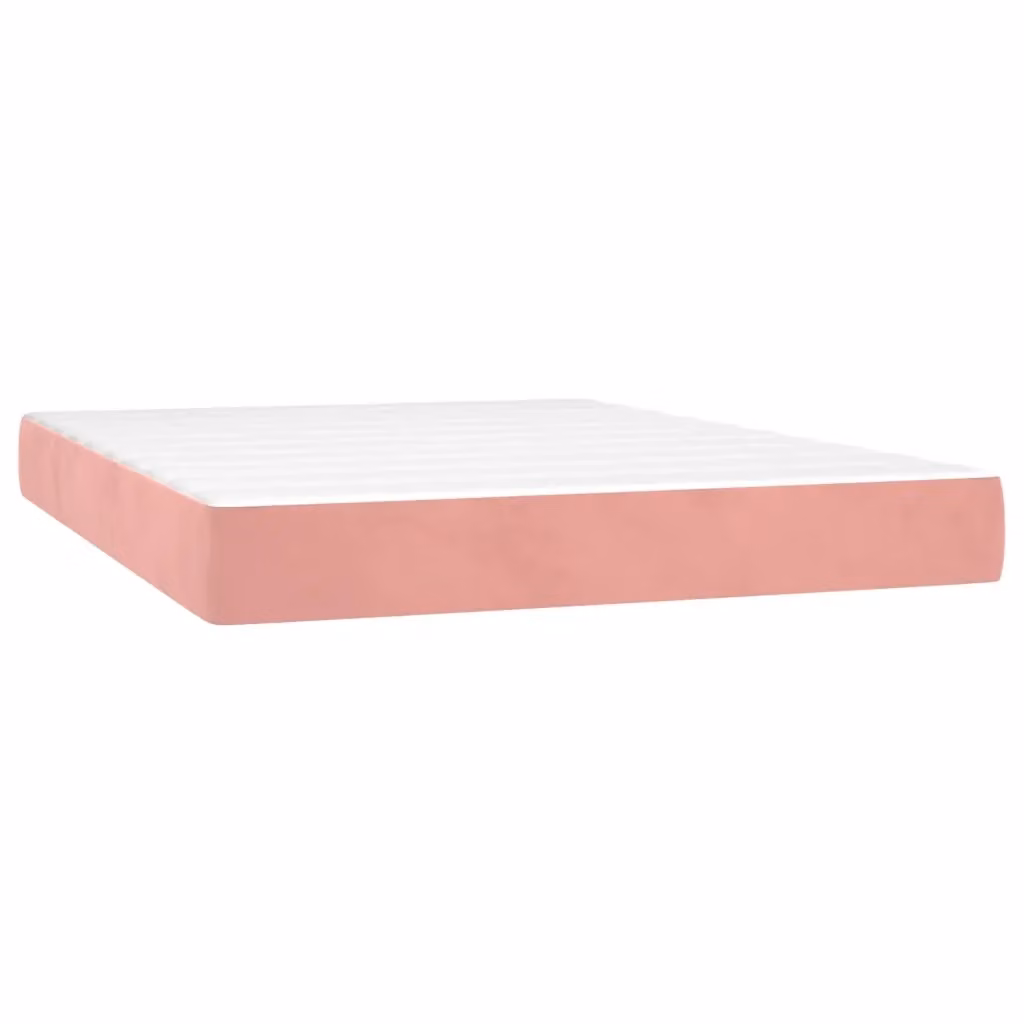 Materasso Ibrido vidaXL in Velluto Rosa L: 140 cm, P: 200 cm, H: 20 cm – 2