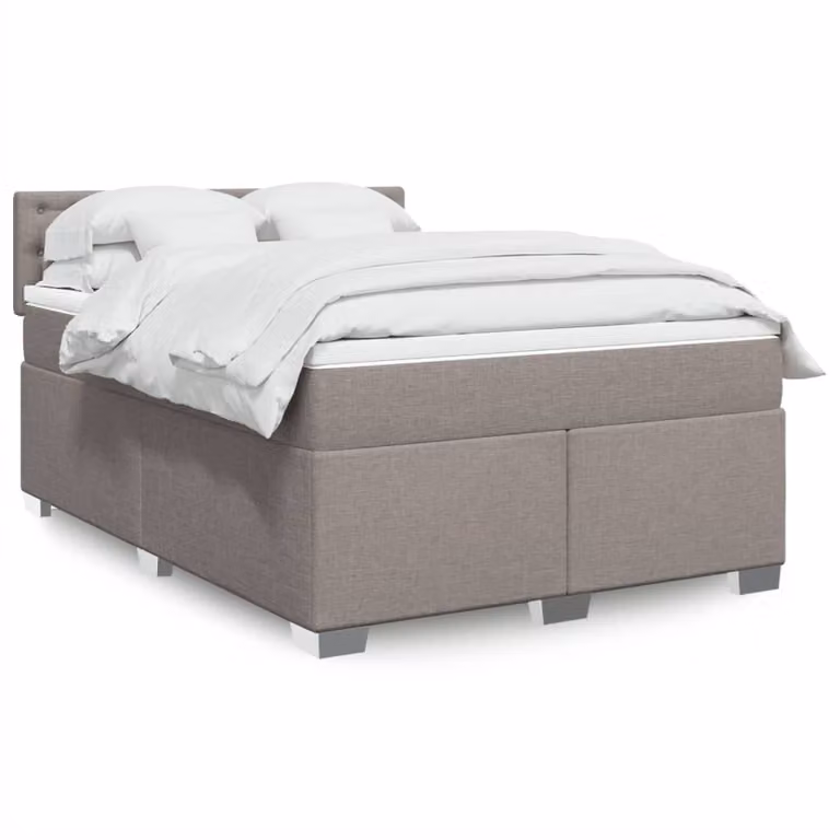 Maison Exclusive - Letto boxspring con materasso Taupe 140x200 cm Tessuto