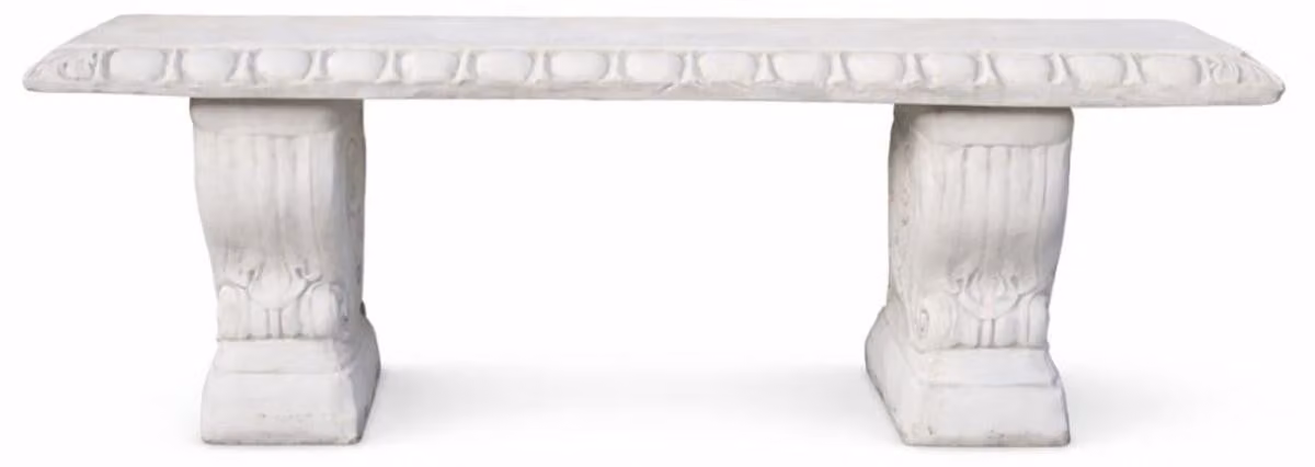 Casa Padrino Panchina da giardino in stile barocco, bianca, 125 cm - Mobili da giardino e terrazza