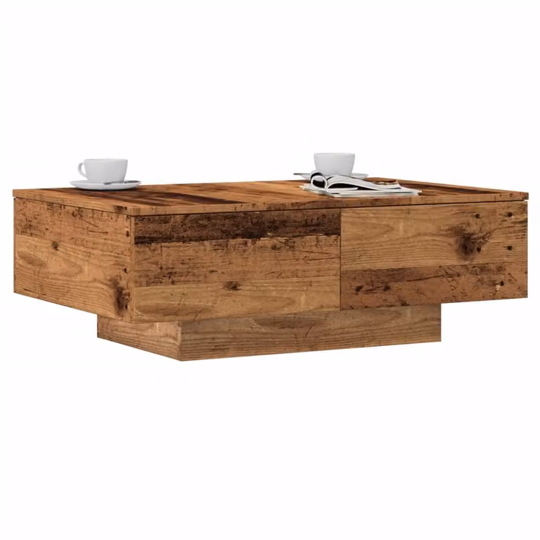 vidaXL Tavolino da Salotto Rettangolare in Legno Antico Marrone L: 90 cm, P: 60 cm, H: 31 cm
