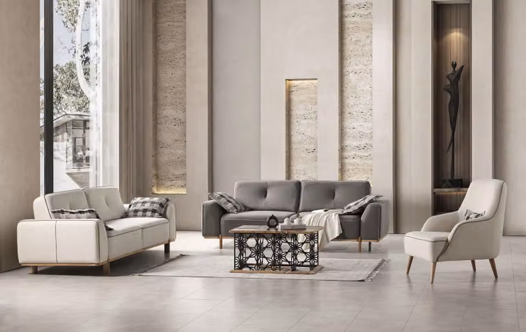 Sofagarnitur Polster Couch Sitzgarnitur Couchen Sofa Möbel Einrichtung 3+3+1
