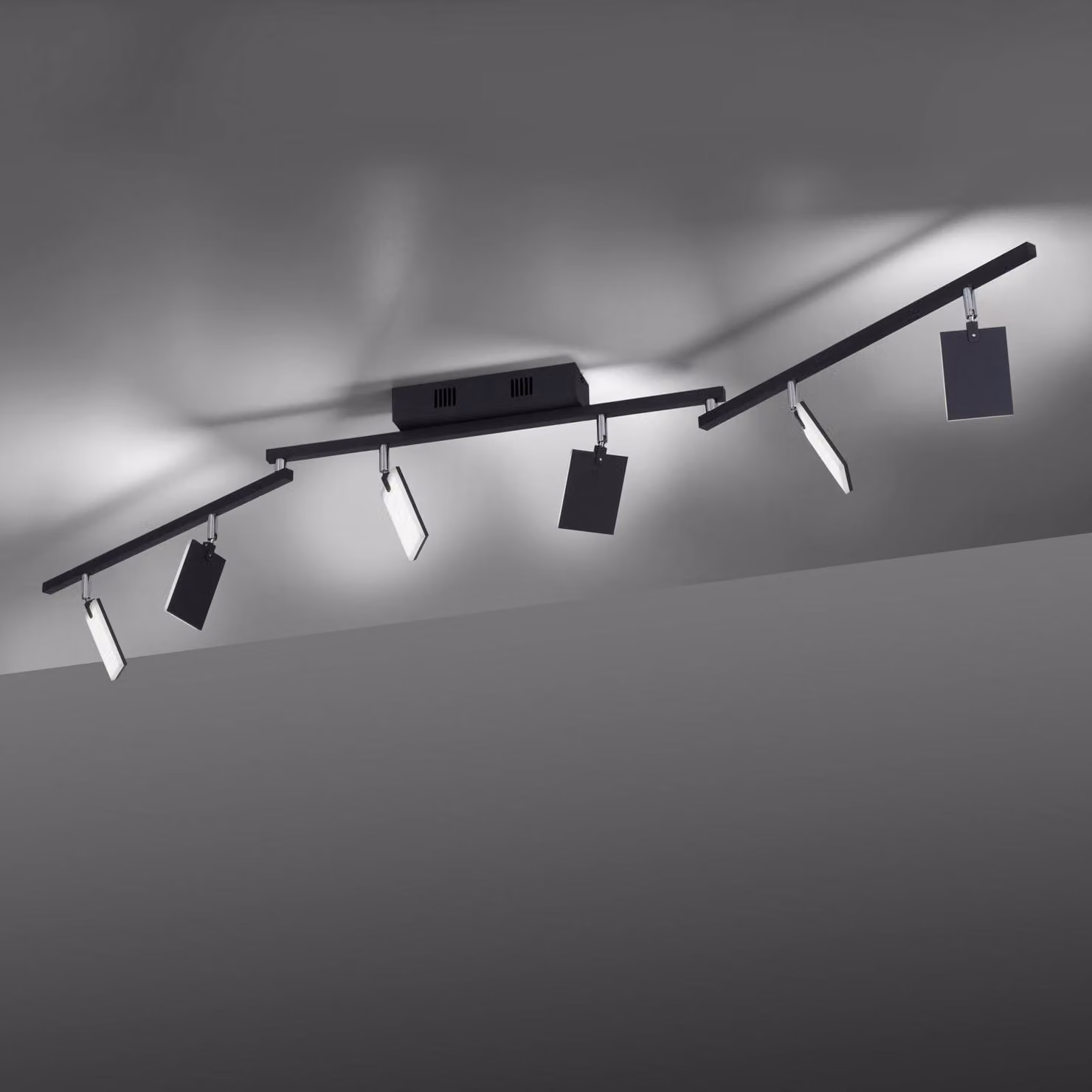 PURE Plafoniera a LED Mira, dimmerabile, Nero, Soggiorno / Sala da pranzo, Alluminio, Moderno, Plafoniera LED