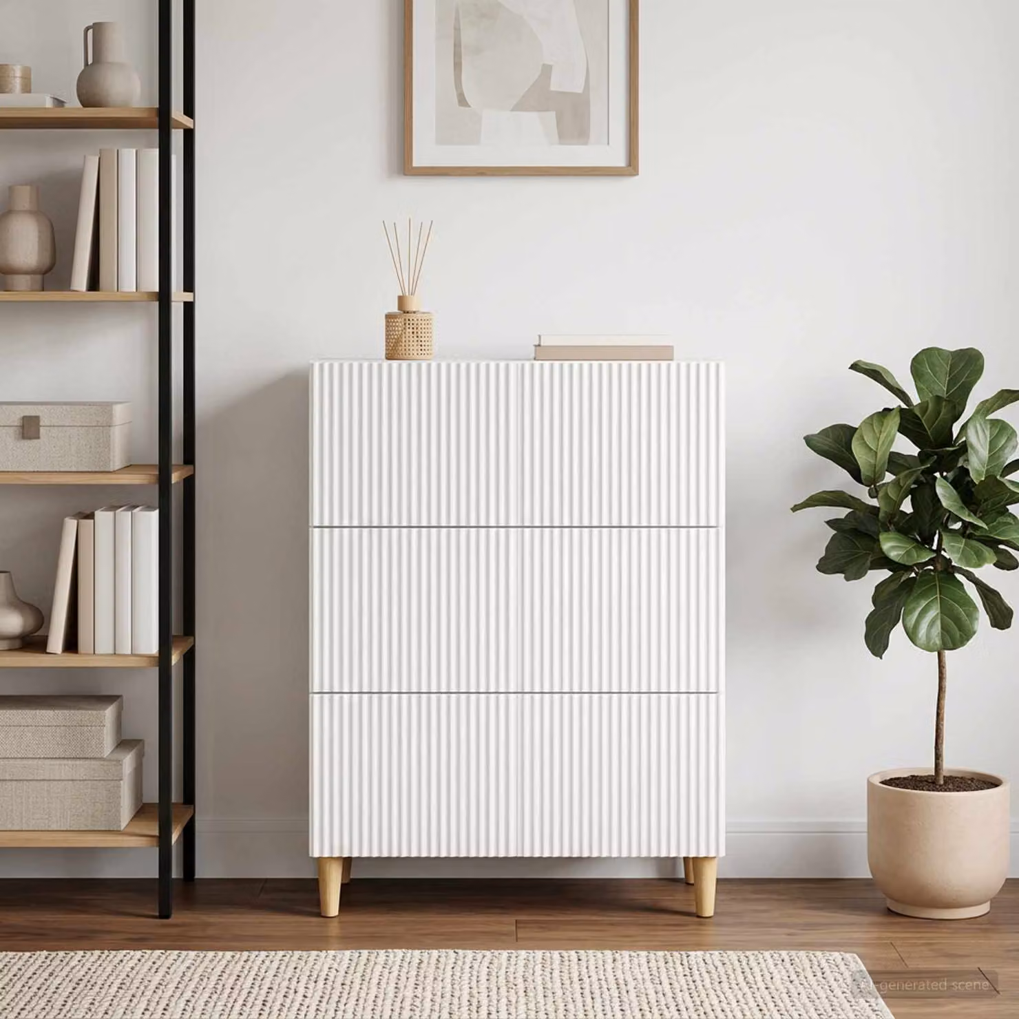Carrello mobile con cassetti vidaXL bianco L: 66 cm, P: 34,5 cm, H: 90 cm