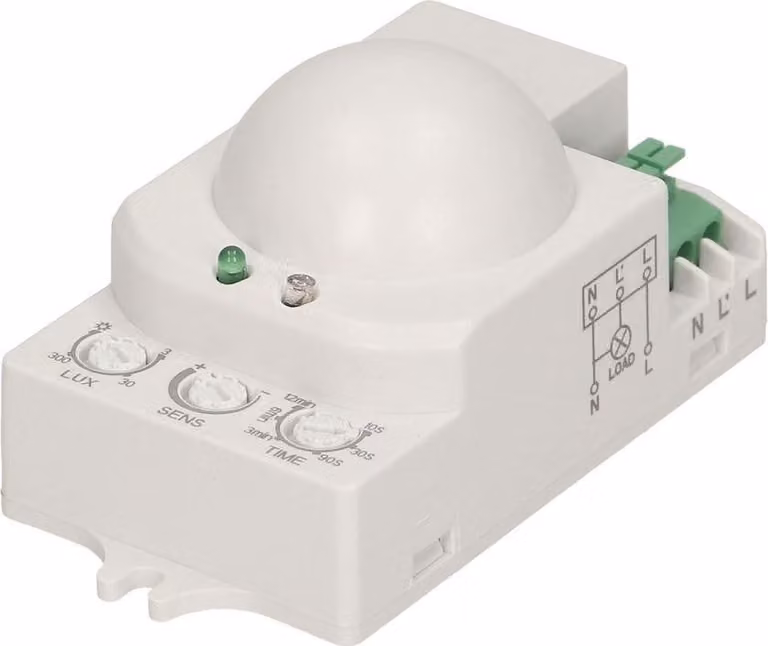 Orno CR-208 Mini rilevatore di movimento a microonde per interni a 360 gradi con sensore crepuscolare compatibile con i LED