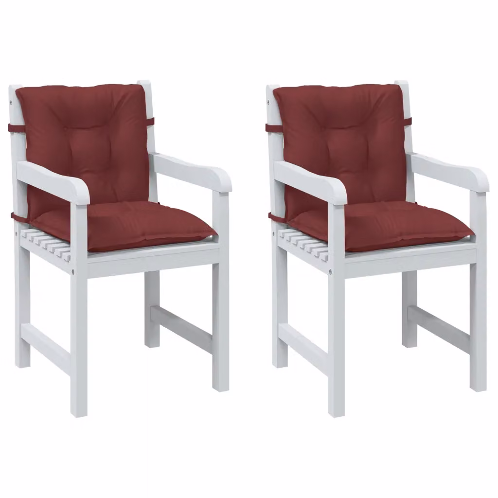 Set di 2 cuscini per sedia vidaXL in tessuto mélange rosso, resistenti ai raggi UV e antiscivolo