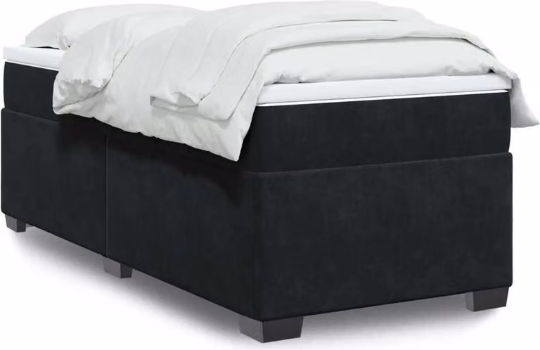 Maison Exclusive - Giroletto a Molle con Materasso Nero 100x200 cm in Velluto