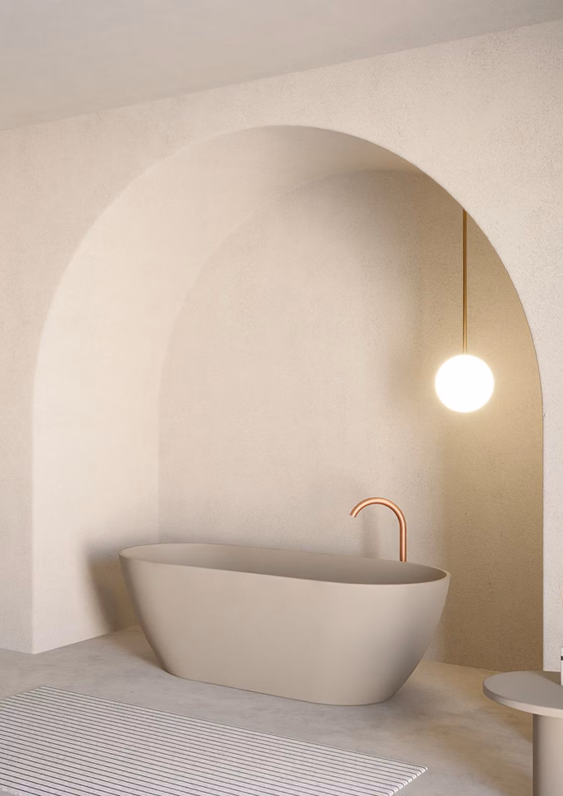 RIHO Bilbao baignoire en pose libre, SOLIDSurface, Pebble Grey, B118001106, B118001106