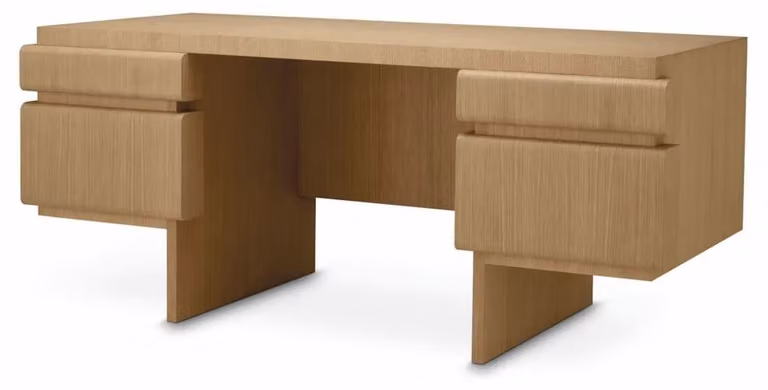 Scrivania "Casa Padrino" con 4 cassetti, finitura naturale, 180,5 cm - Arredamento per ufficio