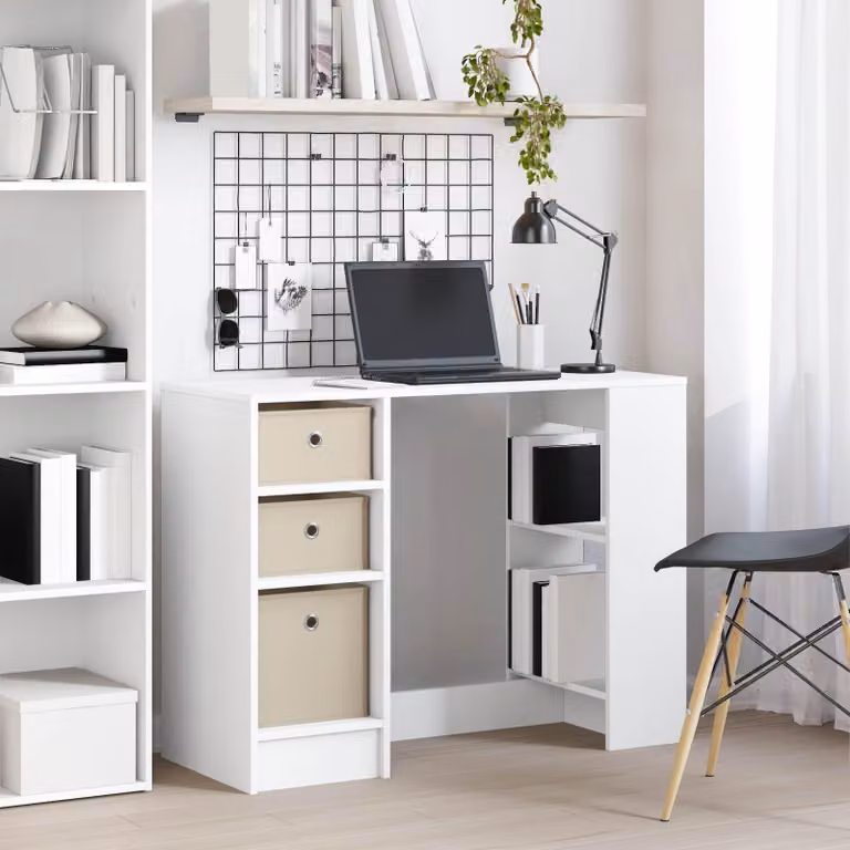 Maison Exclusive - Scrivania bianca, 100 x 40 x 75 cm, realizzata in materiale composito di legno
