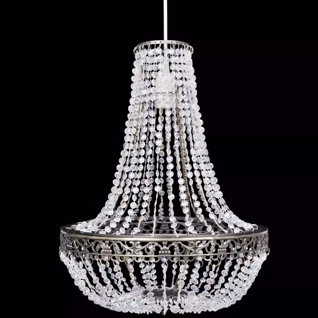 Lampadario in vetro per soggiorno, lampadario decorativo, lampada in cristallo per sala da pranzo, cristallino e scintillante, 36,5 x 46 cm