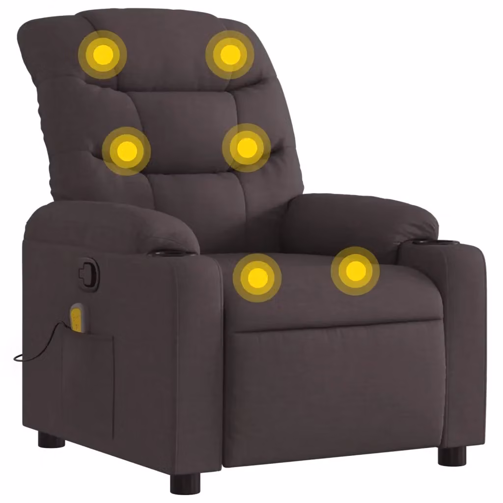 Poltrona Reclinabile Relax vidaXL in Tessuto Marrone con Braccioli e Regolazione Manuale – 2