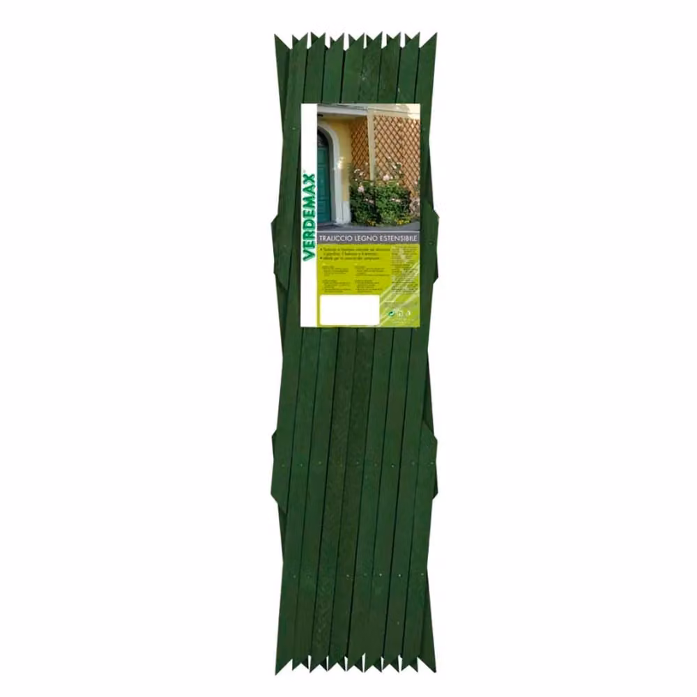 Multipack da 5 pezzi di tralicci estensibili Verdemax in legno di pino duro colore verde, L: 120 cm, H: 180 cm – 2