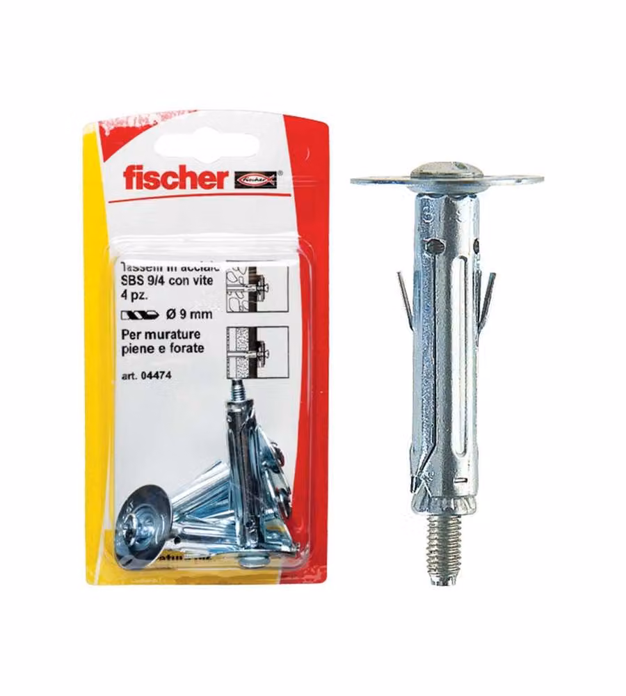 Fischer Tasselli acciaio SBS 9/5 K con barra filettata (4 Pz.)