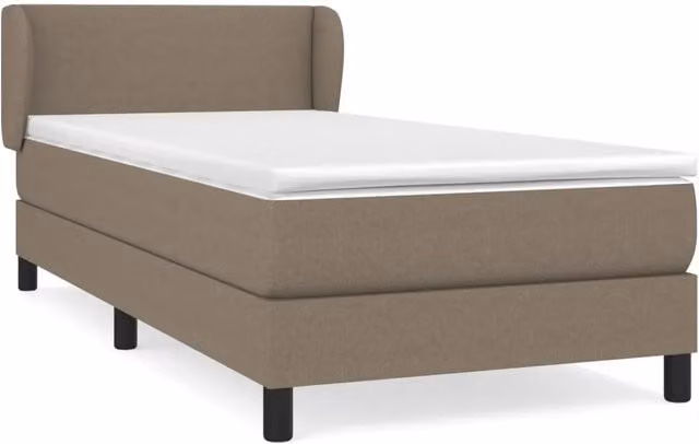 Letto singolo | Letto per adulti | Giroletto a Molle con Materasso Tortora 90x200 cm inTessuto
