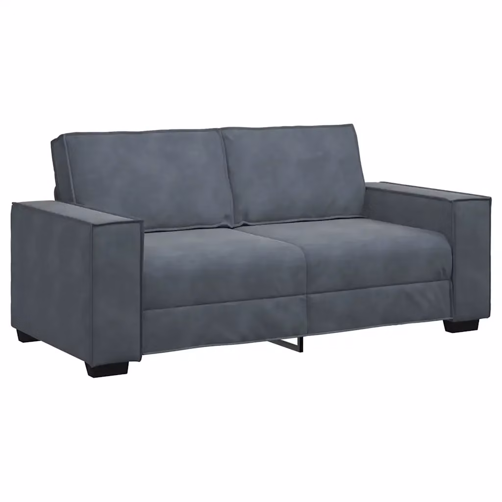 Divano a 2 posti vidaXL in velluto grigio con cuscini, L: 180 cm, P: 78 cm, H: 84 cm – 2