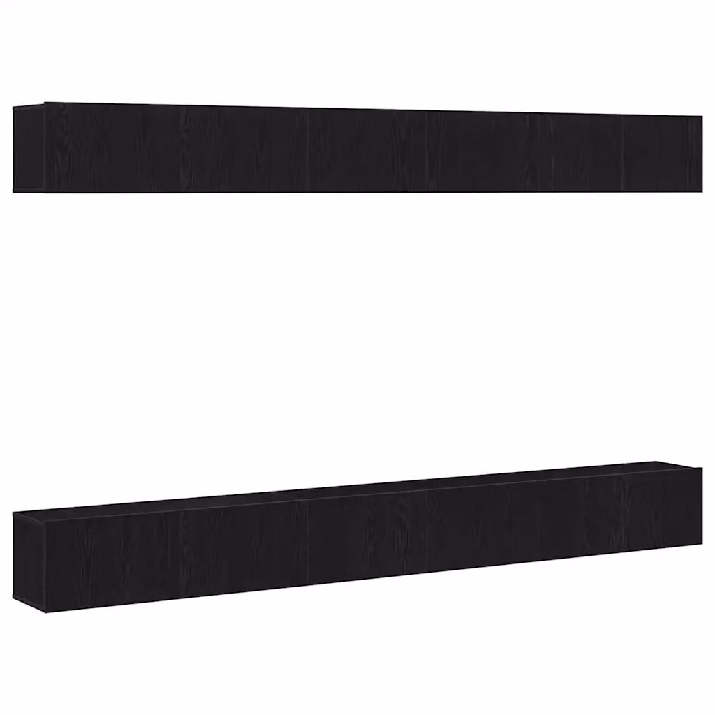 Set mobile TV moderno vidaXL in MDF nero opaco, 6 pezzi – 2