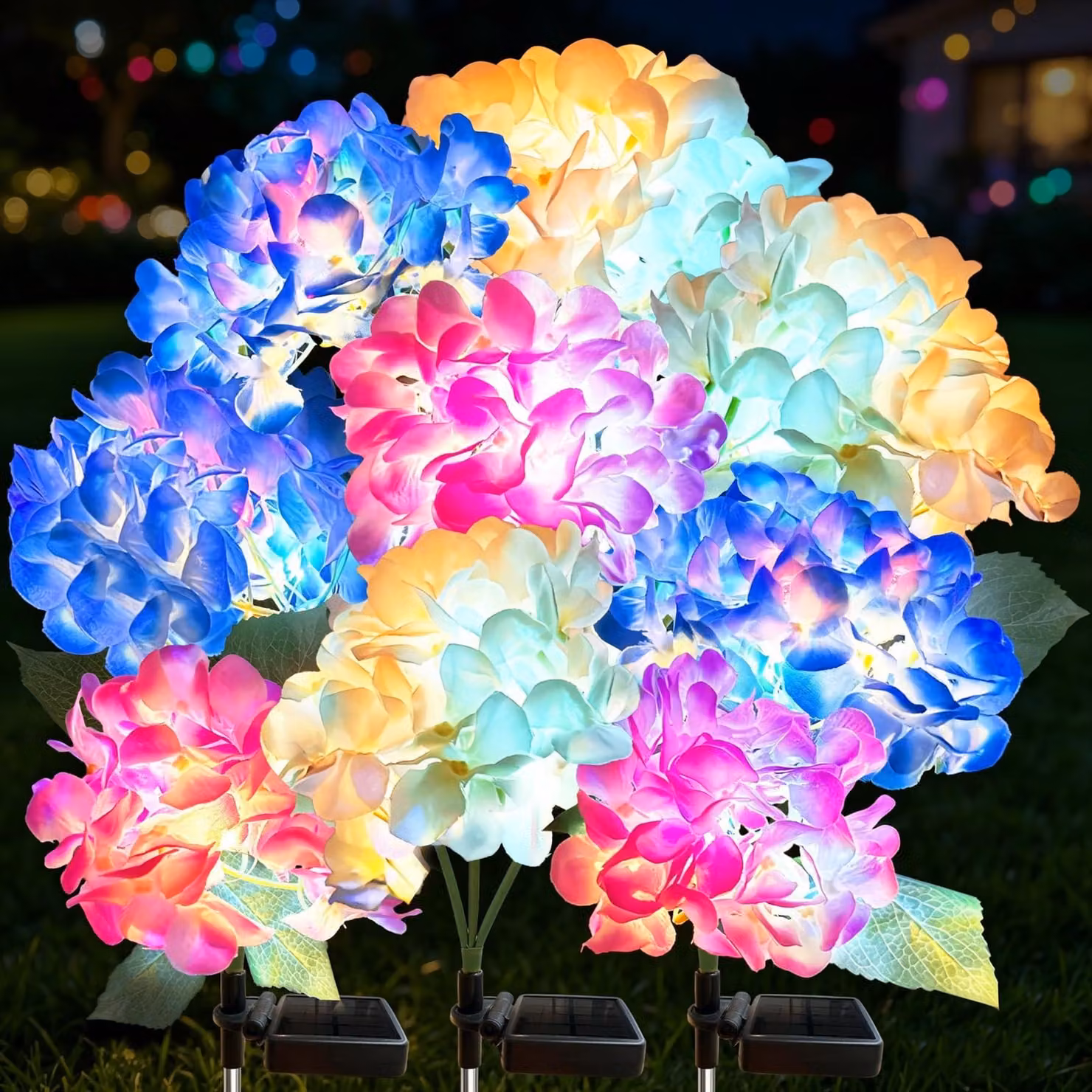 Set di 3 lampade solari per esterni, con tecnologia LED, grado di protezione IP65, ideali per terrazza e giardino