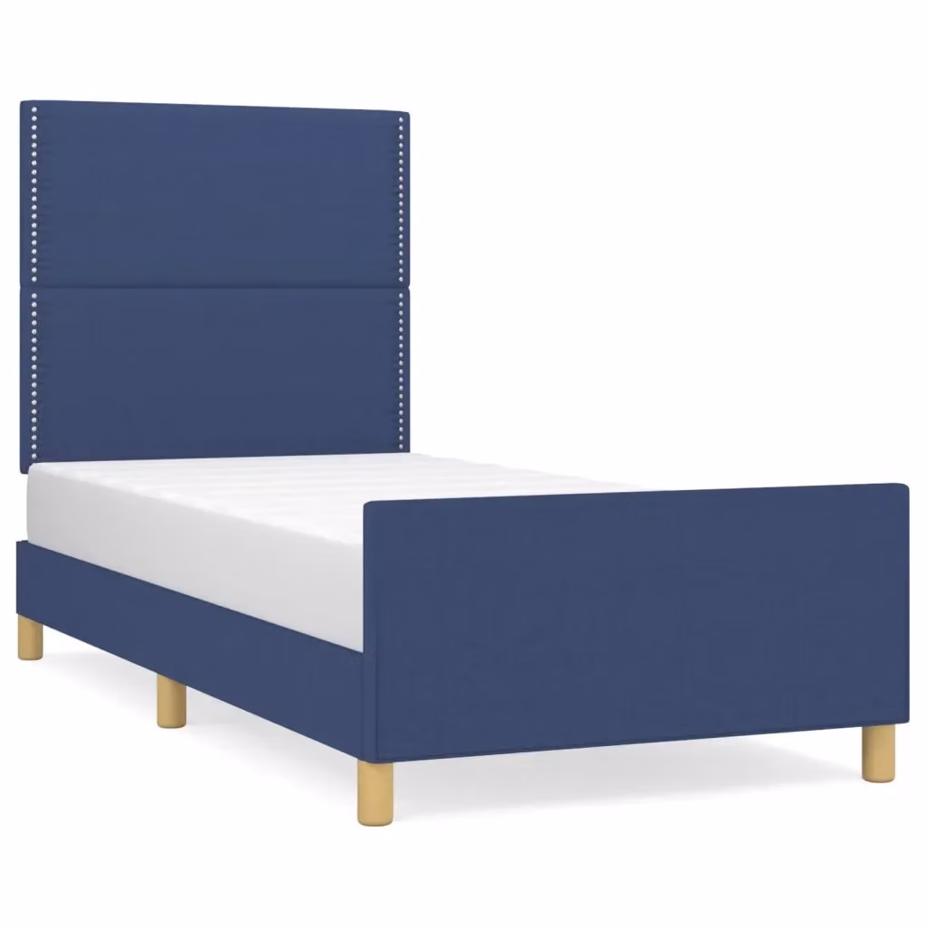 Giroletto vidaXL in tessuto blu con struttura in legno e doghe rigide L/P/H: 90 x 190 cm – 2