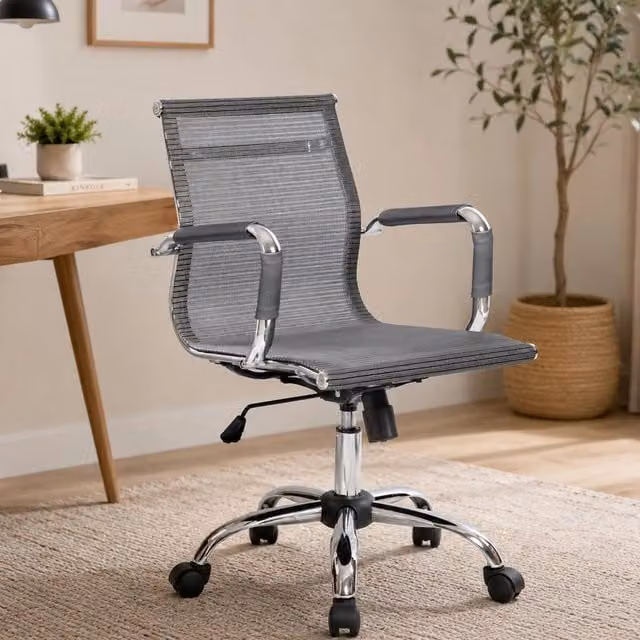 Sedia da ufficio ergonomica Traversonen DMANNIN con braccioli, Grigio, L: 62 cm, H: 92-102 cm
